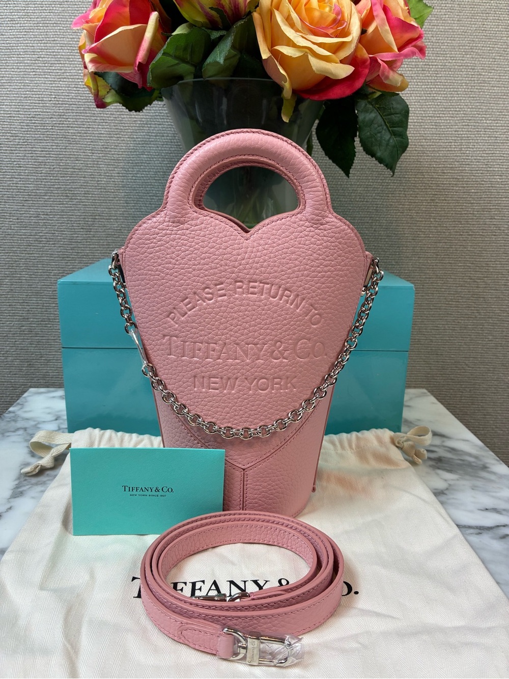 Tiffany & Co. Pink Leather Small Crossbody Return to Tiffany Bag - NWT & Dustbag